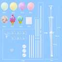 Ice Cream Party Balloons Stand for Table 2 Sets with 2 Ice Cream Foil Balloons 14 Pastel Latex Balloons for Sweet One Birthday Girl Baby Shower Party Decorations