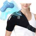 ComfiTECH Dual-Gel Shoulder Ice Pack Wrap with 30-Min Cooling for Muscle Comfort, Adjustable Rotator Cuff Shoulder Brace for Surgery Recovery, Flexible Cold Compression Sleeve for Baseball & Tennis, M