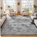 Istana Living Room Rug 10x14 - Grey 10 x 14 Area Rug - Foldable Machine Washable Area Rugs 10x14 - Stylish 10x14 Area Rugs Boho - Stain Resistant Washable Rug 10x14