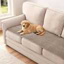 H.VERSAILTEX Plush Chenille Couch Cover for 3 Cushion Couch Anti Slip Washable Sofa Slipcovers Soft and Durable Furniture Protector for Dogs Cats Kids (27.5" x 82", Cuban Sand)