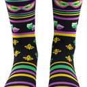 St. Patrick's Day Socks Unisex, White Green Irish Shamrock Socks for Women St Patricks Day Gifts (Black Purple)