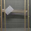 MidWest Homes for Pets Wire Mesh Pet Safety Gate, Pressure Mounted Dog Gate Measures 44 Inches Tall & Expands to 29-50 Inches Wide, Natural Wood & White Powder Coated Wire Mesh (Large)