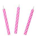 4 x Jacent Classic Striped Spiral Birthday Candles Party Supplies, 24 Count Per Pack, 1-Pack Pink