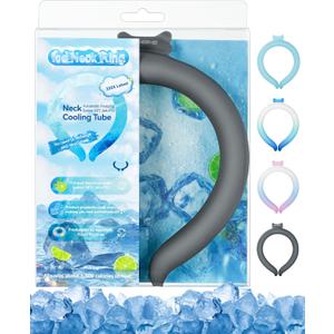 Neck Cooling Tube Wraps Ice Ring Neck Cooler Personal Ice Pack Wrap for Hot Weather Gel Reusable Wearable Gel Cooling for Summer Heat Hot Flashes Freezer Below 64.4