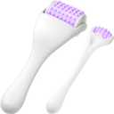 Tondiamo 2 Pcs Muscle Roller Gifts Stick Fascia Body Cellulite Face Muscle Massage Roller Manual Massage Tools for Relief Neck Arm Back Leg Body Deep Release(Purple,Silicone)