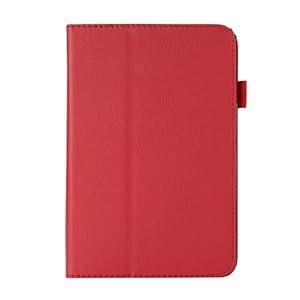 All-New Kindle Fire 7 (12th Generation, 2022 Release) Smart Cover, Ultra Slim Lightweight Folio Stand Auto Sleep/ Wake Up Leather Case for New Fire HD7 12th Gen 2022 (Li-Red)