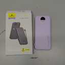 Portable Charger, 10000mAh PD20W USB C Fast Charging Power Bank with Built-in Cables and AC Wall Plug, Smart LED Display Travel Essentials Battery Pack Compatible with iPhone, iPad, Samsung etc Purple