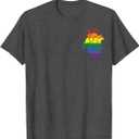 Anatomical Rainbow Heart Gay Pride Flag LGBT Nurse RN Gift T-Shirt Size Large Grey