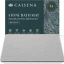 Extra Large Stone Bath Mat 32 x 20 Inch | Quick Dry Diatomaceous Earth Bath Mat | Includes Anti Slip Pad & Restoration Kit - A Quick Dry Bath Mat & Cleaner Alternative to Fabric | Light Gray XL