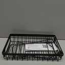 Sakugi Fruit Basket for Kitchen Counter - 2-Tier Fruit Bowl with Removable Banana Hanger & Handles, Rustproof Fruit Holder for Kitchen, Living Room, Bathroom, 13.4"8.7"11.7", Black