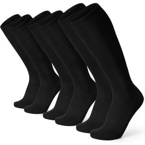 XZQTIVE 3 Pairs Soccer Baseball Softball Socks for Kids Youth Adults – Over the Calf Athletic Sports Football Socks, Size: Small (Black)