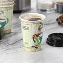 PaperMade Disposable Insulated 12 Oz, 14 Count To Go Designed Hot Cups With Black Dome Lids, For Drinking Coffee, Tea, Or Any Hot Beverage, Throw Away, Travel, Spill Free