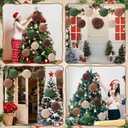 8 PCS 8 Inch Large Christmas Inflatable Ball, Outdoor Hanging Ornament Velvet Xmas Balls with 4 Colors, Neutral Christmas Decoration Ball for Yard Lawns Porch Garden Front Door Holiday Decor