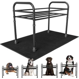 Extra Large & Tall Metal Raised Dog Bowl Stand for Extra Large Dogs, Table Steel Frame Dog Bowls Stand with Mat,Non-Slip,Adjust to 4 Heights 15"-22", Holds 4"-10.5" Diameter Bowl (Not Included)