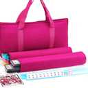 Mose Cafolo American Mahjong Game Set, Pinky Red Carrying Bag,166 Premium White Tiles,4 Color Racks/Pushers,100 Chips,1 Wind Indicator,Western Mahjong Tiles Set,Complete Ma Jong Set, 20 inches x 9 inches x 5 inches