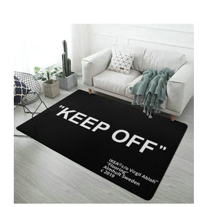 Keep Off Black Area Rug 3D Printed Large Pop Rugs Modern Home Decor Polyester Carpet for Game Room Bedroom Living Room Non-Slip Floor Mat 5' x 7'