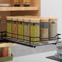 BOIVSHI Pull Out Spice Rack Organizer for Cabinet, Heavy Duty Slide Out Spice Rack Organizer for Kitchen Cabinets and Pantry, Fits Spices, Sauces, Canned Food (6.5''Wx10.5''Dx2.5''H)