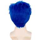 Mens Blue Wig Short Layered Male Royal Blue Wig Straight Heat Resistant Synthetic Hair for Halloween Cosplay Anime Party