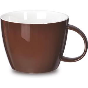 30oz Oversized Coffee Mug Porcelain Bowl Soup Cup with Handle to Take A Break with Favorite Coffee Tea or Soup, Embellished with Handmade Color Glaze for Whatever Cold or Hot Drink, Chocolate (Brown)