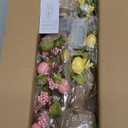 2 Pack & Timer - Easter Decorations, 18 Inch Lighted Easter Tree Tabletop with 40 LED Warm White Lights Colorful Eggs Floral Berries Battery Operated Easter Egg Tree Home Indoor Party Spring Decor