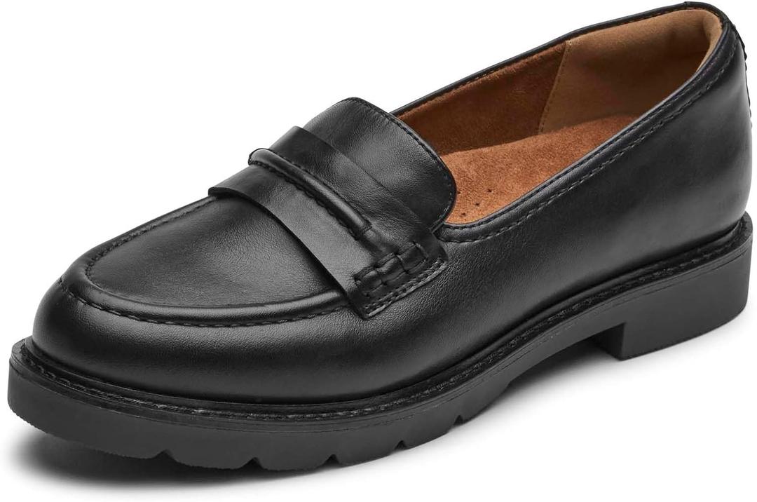 Cobb Hill Janney Loafer Women's Slip On (7.5 Wide, Black Leather)