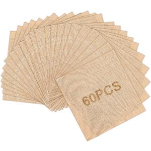 60 Pieces 6 x 6 Inches Burlap Squares Jute Burlap Multipurpose Natural Fabric Placemats Farmhouse Centerpiece Gardening Braided Crafts for Home Party Wedding Table Cover Craft Supplies