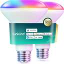 Linkind Matter Smart Light Bulb,1200LM 85W BR30 Smart Flood Light Bulbs Work with Alexa, Apple Home, Google Home, RGBTW Recessed Color Changing Bulbs E26, 2.4GHz Only WiFi Light Bulbs LED, 2Pack