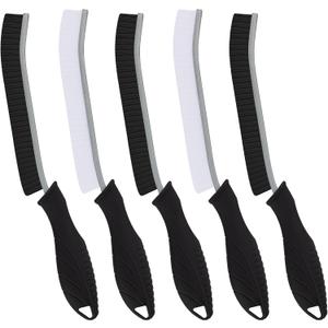 Hard Bristle Crevice Cleaning Brush - Cleaning Supplies - Grout Cleaning Brushes for Household Use - Crevice Cleaning Tool for Bathroom, Home and Kitchen (5, Black) Hard Bristle Crevice Cleaning Brush - Cleaning Supplies - Grout Cleaning Brushes for Household Use - Crevice Cleaning Tool for Bathroom, Home and Kitchen (5, Black)