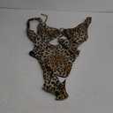 CHYRII Women's Sexy Cutout Lace Up Backless High Cut One Piece Swimsuit Monokini (Leopard, XL)