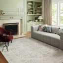 Loloi Rifle Paper Co. Courtyard Collection COU-01 Yellow/Multi 2'-3" x 3'-9" Oval Accent Rug feat. CloudPile