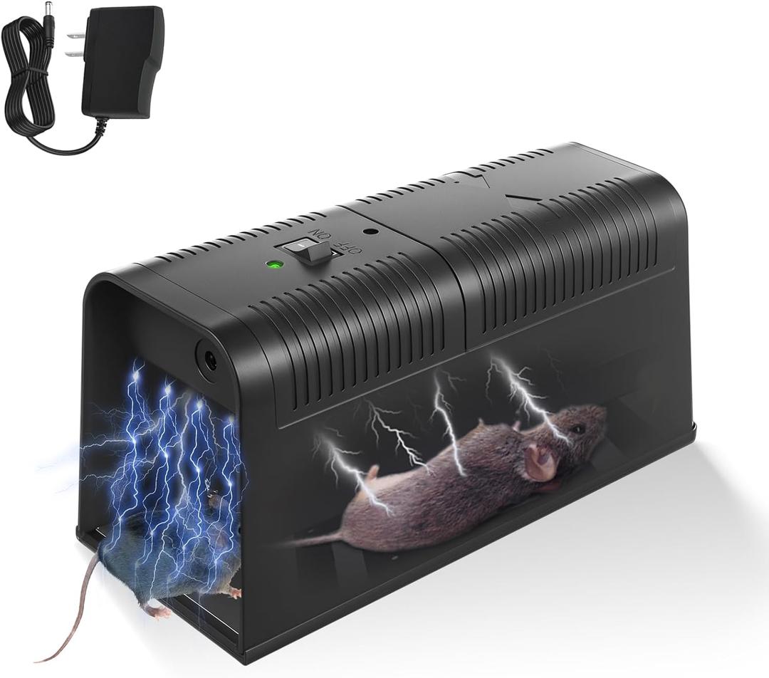 2026 Upgraded Electric Mice Trap Rat Traps Electronic Mouse Traps Zapper, High Voltage No-Touch Rodent Zapper Indoor for Home, Living Rooms, Kitchens, Garages, Reusable Rat Trap Electric Shock