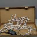 Happy Birthday Neon Sign for Wall Decor, LED Happy Birthday Light Up Sign, USB Powered Dimmable Neon Light for Birthday Party Decorations Backdrop, Warm White (17 x 12 inch)