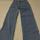 Women's Jeans High Waisted Straight Leg Stretchy Jeans Trendy Welt Pockets Loose Wide Leg Zimbaplatinum Denim Pants, Size 8