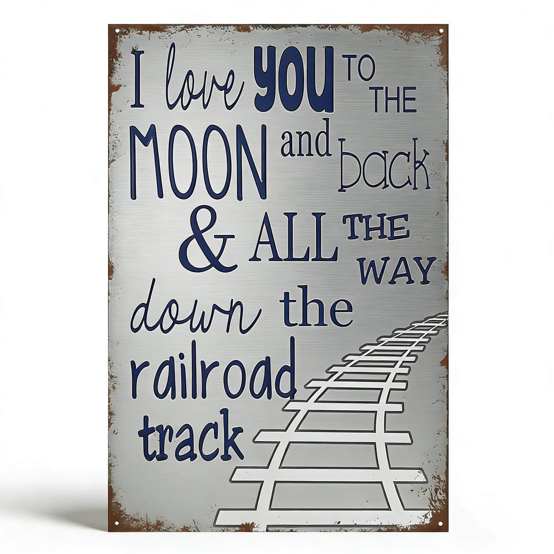 Metal Tin Sign 12x8 Inch Love Quote Wall Decor – Vintage Retro Decorative Metal Sign with Pre-Drilled Holes – Romantic Home Bedroom Wall Art