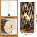 JHY DESIGN Metal Lamp Battery Powered 11''H Accent Cordless Decor Battery Lamp with 6-Hours Timer for Weddings Party Patio Garden Indoor Outdoor Table Balcony Christmas Decorations (with Wooden Base)