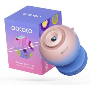 POCOCO Galaxy Star Projector with 2M-Pixel Lens & 5K Discs | Home Planetarium Projector for Relaxation, Study, and Sleep Aid | Includes 2 Films | Ideal Gift (Blue Pink)