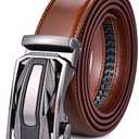Men Belts Leather Male Slide Ratchet Work Dress Strap w Interchangeable Buckle Beltox … (Brown01, 28"-38" Waist Adjustable)