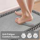 Kitchen Floor Mats Cushioned Anti Fatigue,Kitchen Mats for Floor 2 Piece,Memory Foam Kitchen Rugs Non Slip,Farmhouse Kitchen Rugs for Laundry Bathroom Sink,Grey, 17.3" x 47"+17.3" x 29"