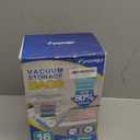 16 Pack Vacuum Storage Bags with Hand Pump, 4 Jumbo + 4 Large + 4 Medium + 4 Small Plastic Packaging Bags, 80% Space Saver Vacuum Seal Bags for Clothing, Travel Lugggage, Blankets, Comforters