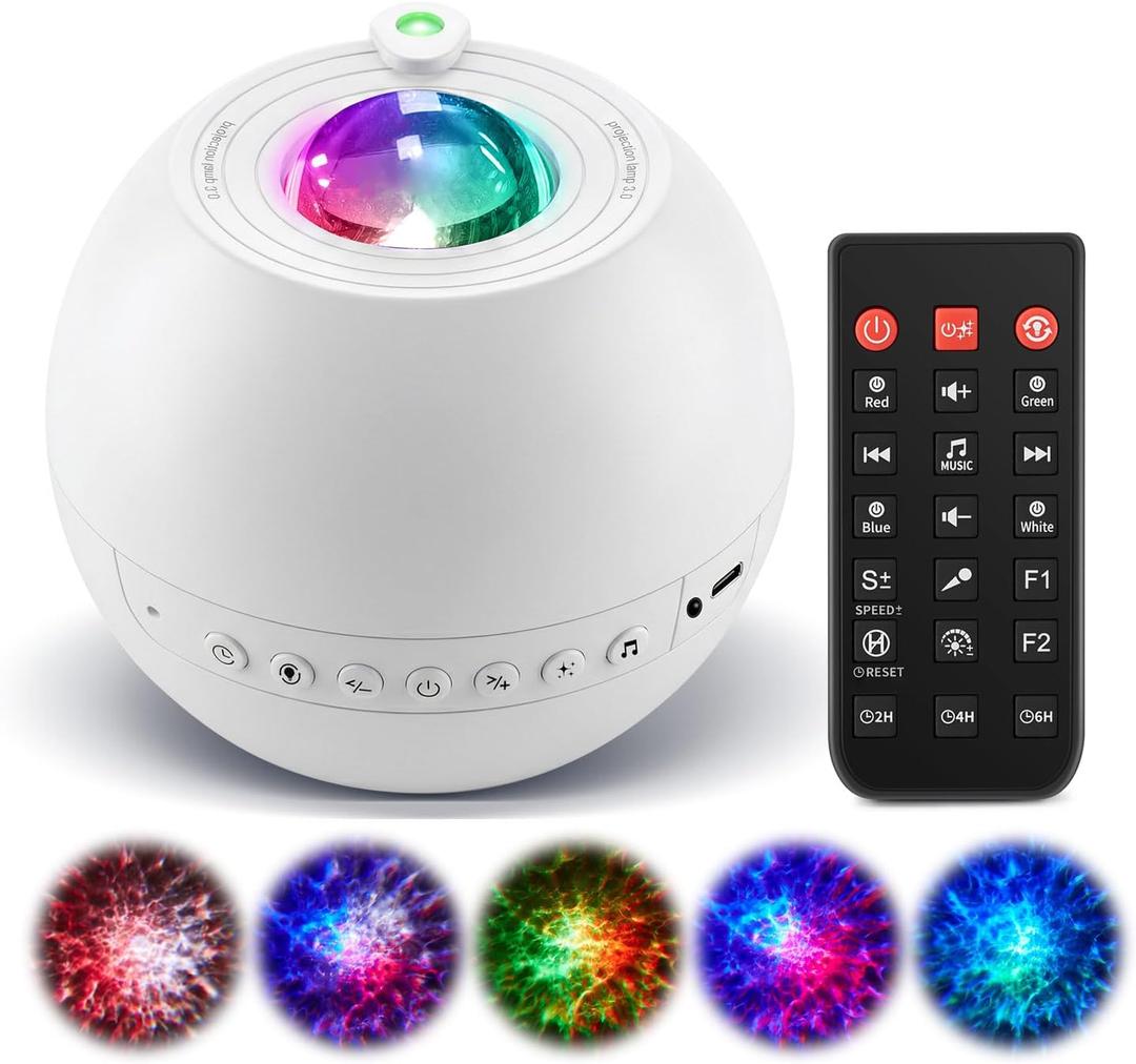 Sound Machine Light Projector, 30 Sleep Sounds for Baby , Bluetooth Speaker | 3-in-1 Baby Sound Machine: 30 sleep sounds (white/brown noise, fans, rain), Bluetooth 5.3 speaker & 15-color light projector.