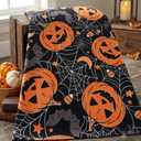  Halloween Bath Towel Set with Bath Towel, Hand Towel and Dish Towel, Quick Dry Black Pumpkin Towel Set for Halloween Bathroom Decor, 32*64. Absorbent Beach Towel Set for Travel Swim, Gift
