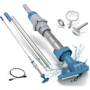 KOKIDO 5-in-1 Rechargeable Pool & Spa Vacuum Cleaner Set, 3 Hand Tools, IPX8 for Cold/Warm Water, Light-Duty Debris Cleaning for Inflatable Spas, Hot Tubs, XV100