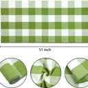 Buffalo Plaid Outdoor Rug 24''x51''Green and White Checkered Front Porch Rug Cotton Woven Washable Door Mat Outdoor for Layered Hello Welcome Door Mat Farmhouse Entryway