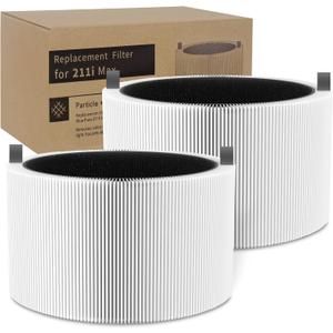 2 Pack 211i Max Replacement Filter Compatible with Blue Pure 211i Max Air Purifier F2MAX Filter, 3-in-1 High-Efficiency H13 Ture Activated Carbon PreFilter