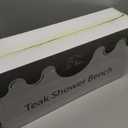 21" Teak Shower Bench for Inside  Luxury Spa-Style Comfort, FSC Certified Durable Teak Wood, Water-Resistant, Ergonomic Seat, Anti-Skid Stability and Enclosed Storage Shelf, 350 lbs Capacity