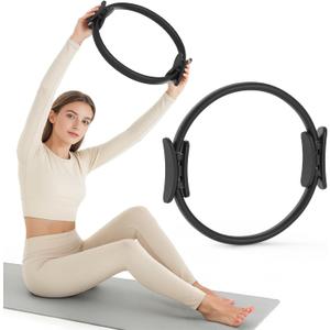 JKSHMYT Pilates Ring Fitness Circle for Women, Pilates Equipment 14.5" Home Magic Exercise Workout, Better me Pilates Essentials Starter Set for Beginners Toning Shape Full Body