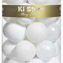KI Store White Christmas Ball Ornaments, 34pcs 2.36-Inch, With Hooks for Tree, Wreath, Garland Decor - Holiday Decorations Included (White)