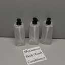 Shampoo Dispenser - Refillable Shampoo and Conditioner Bottles (Clear, Set of 3, 21oz) - Modern Shampoo Bottles for Shower Soap - Empty Shampoo Conditioner Body Wash Dispenser Set - for Bathroom