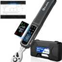 Digital Torque Wrench 3/8 Drive, 1.5-99.6Ft.Lb/2-135Nm Dual Direction Rachet Wrench with Vibration, Buzzer, LED Alert, Electronic Torque Wrench for Bicycle, Motorcycle, Car Tire, Mechanical
