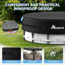 14 Ft Round Pool Cover, Heavy Duty 500D Solar Cover for Above Ground Pool, Excellent Windproof with Reflective Handles & Luminous Ground Nails, Cold and UV Resistant